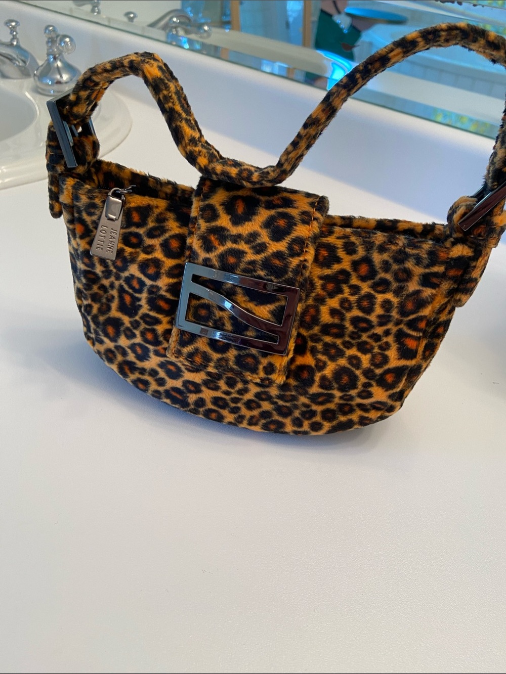 Leopard Print Faux Fur Mini  Bag - Jeanne Lottie